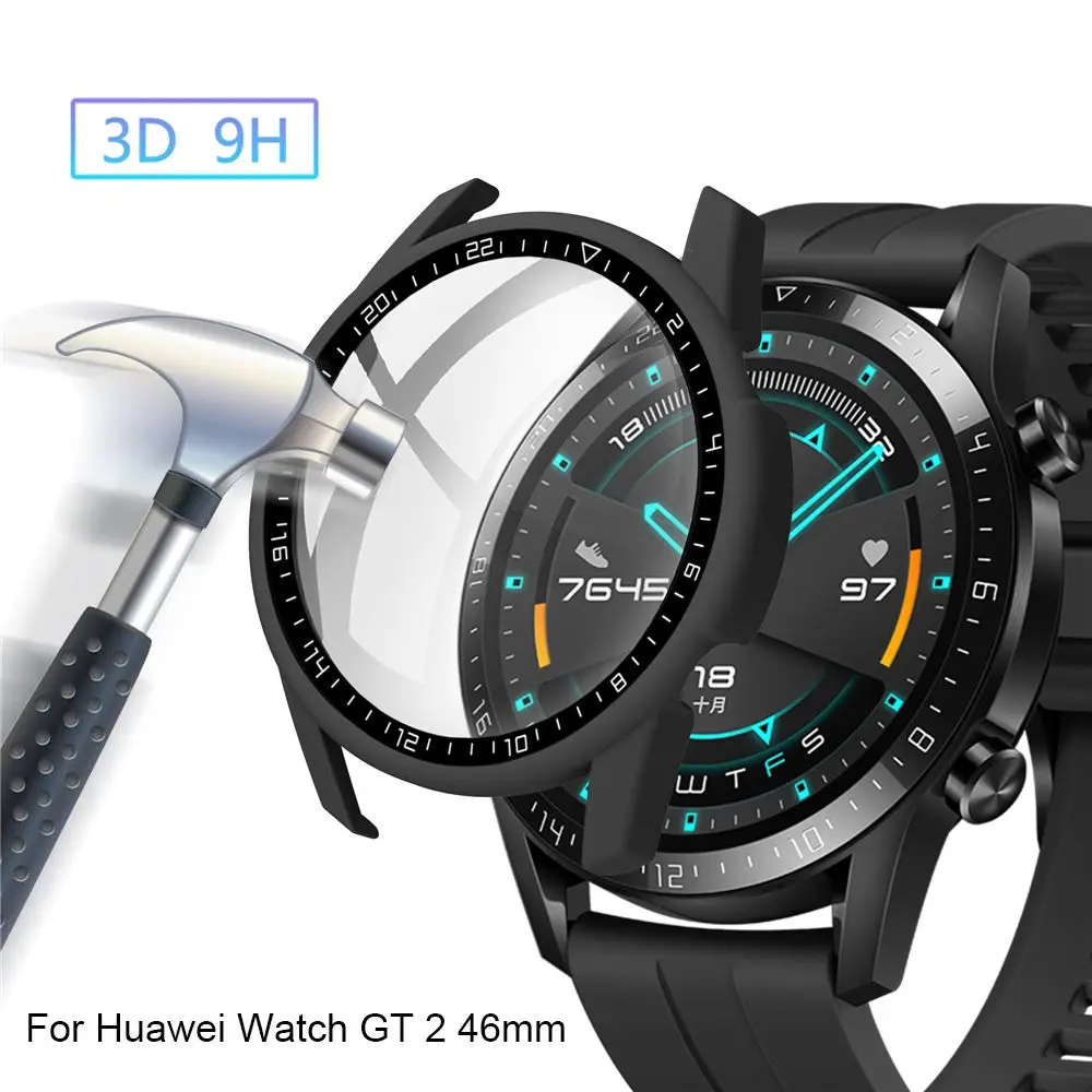 Чехол защитный для Huawei Watch GT 2 46 мм с защитным стеклом для экрана ПК.