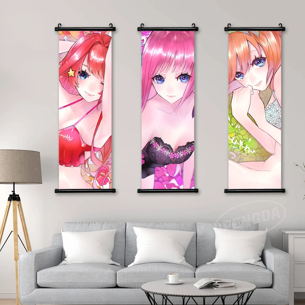 

Wall Anime Artwork Kazuka Nakano Scroll Hanging Nino Painting Canvas May Poster Picture Mikyu Print Yotsuba Home Decor Kids Room