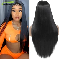 360 lace frontal wig perruque straight lace front wig synthetic wigs t part with baby hair transparent lace cosplay wig