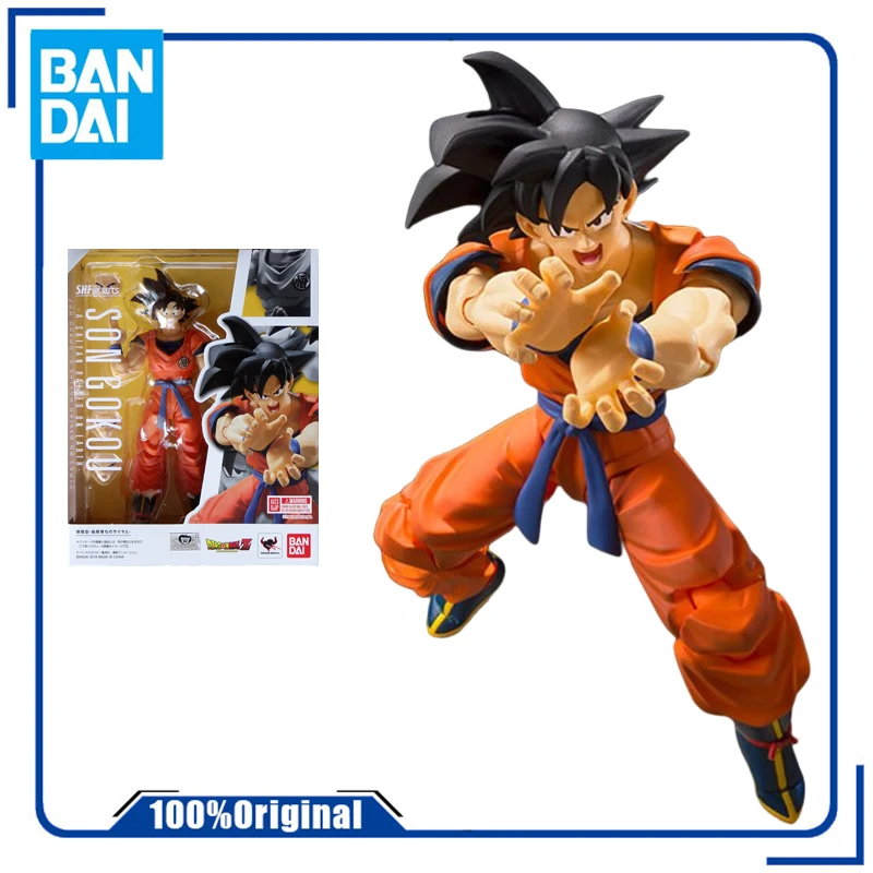 

Bandai genuine Dragon Ball Z SHF super saiyan Black-haired Son Goku Exquisite Anime Action figure toys Model Gifts for collector