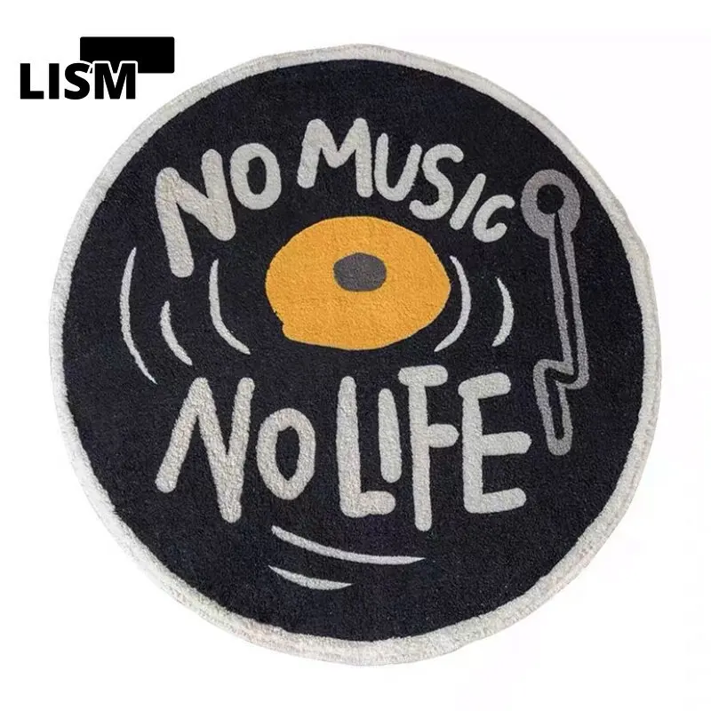 

CD Printed Carpet Creative Pattern Nordic Style Round Shaped Area Rugs for Bedroom Living Room Mat Coffee Table Bedside Mats