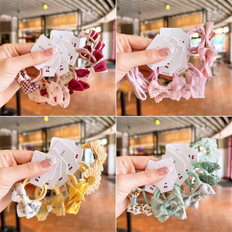 

H165 Floral Prints Baby Headband Kid Girls Cotton Elastic Hairbands Lace Embroidery Nylon Headband Newborn Hair Accessories