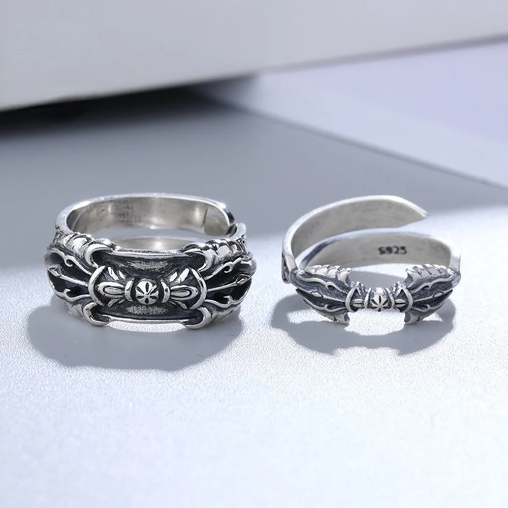 

SHARK 925 Sterling Silver Weapon Shape Ring Personality for Couples Women Mens Rings Retro Style Party Luxury Jewelry Gifts