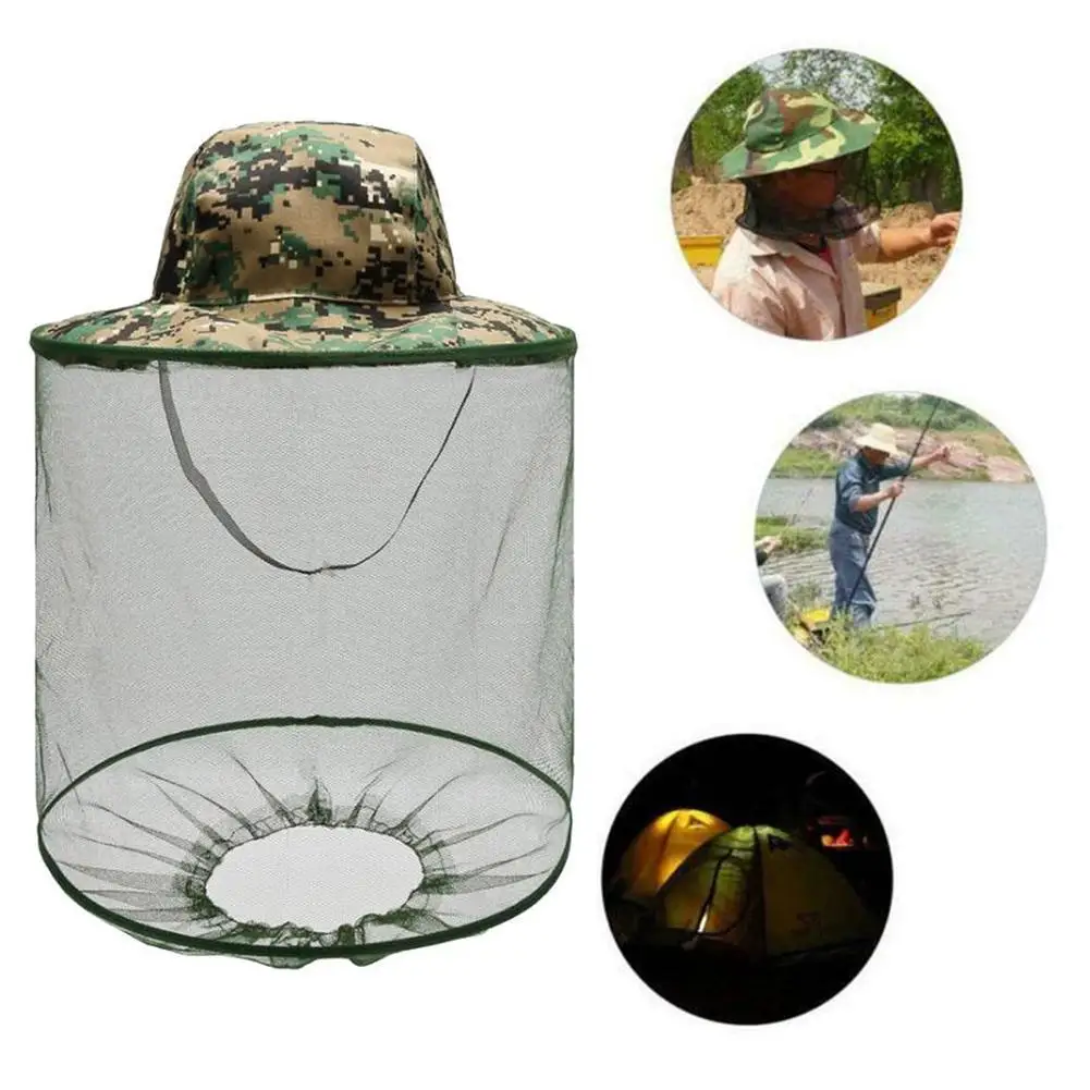 

Beekeeping Mesh Hat Beekeeper Anti-bee Hat Camouflage Net Head Cover Protection Face Neck Unisex Beekeeper Protection Equipment