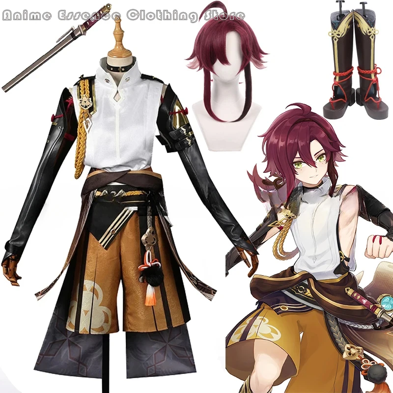 Game Genshin Impact Shikanoin Heizou Cosplay Costume Anime Wig Men Uniform Halloween Carnival Role Play