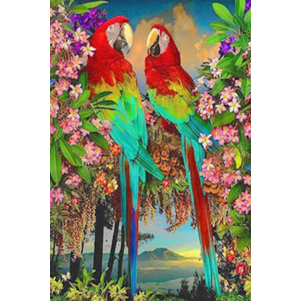 

Handmade 5D DIY animal diamond painting parrot rhinestone picture full diamond embroidery gift mosaic decoration painting kit