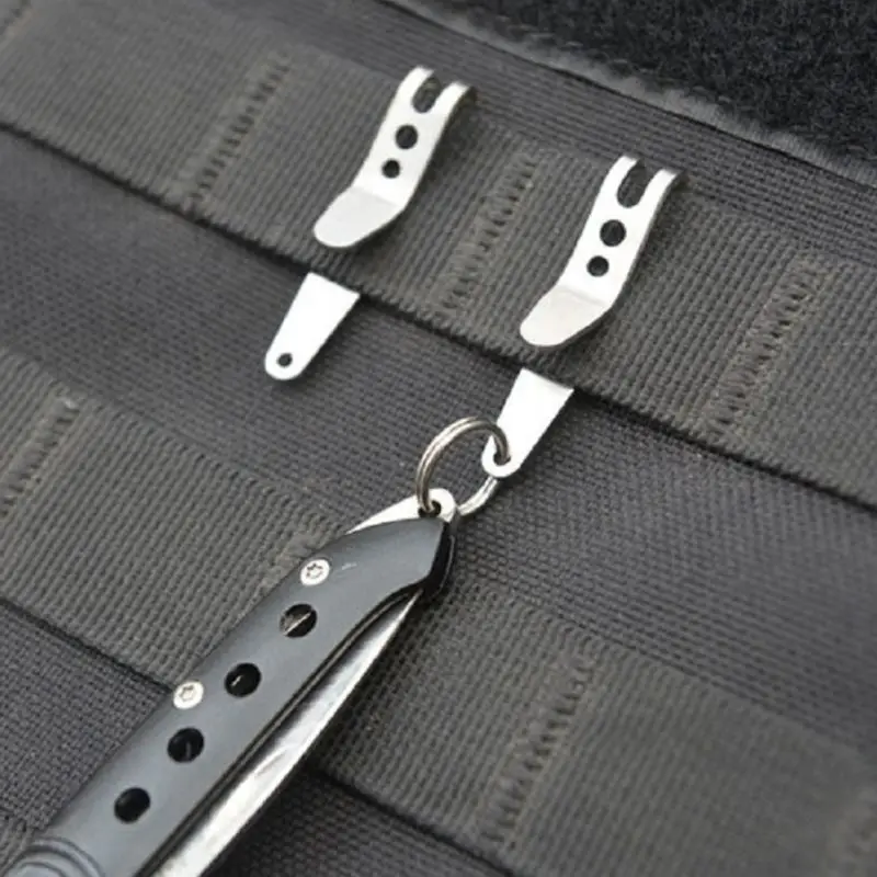 

1PC Mini Metal Key Buckles Pocket Clips Carabiner Multitools Pocket Stainless Steel Bag Waist Belt Hanging Clip Outdoor Gadget