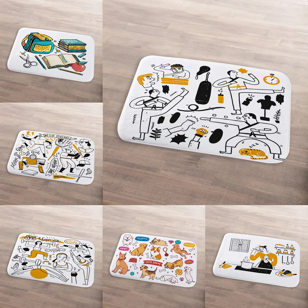 

Персонализированный оригинальный креативный граффити с ручной росписью линий иллюстрации в художественном стиле не скользящий кухонный к...