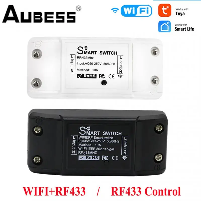 

Универсальный таймер-выключатель AUBESS, беспроводное управление через приложение, работает с Alexa Google Home, RF, Wi-Fi, умный выключатель света