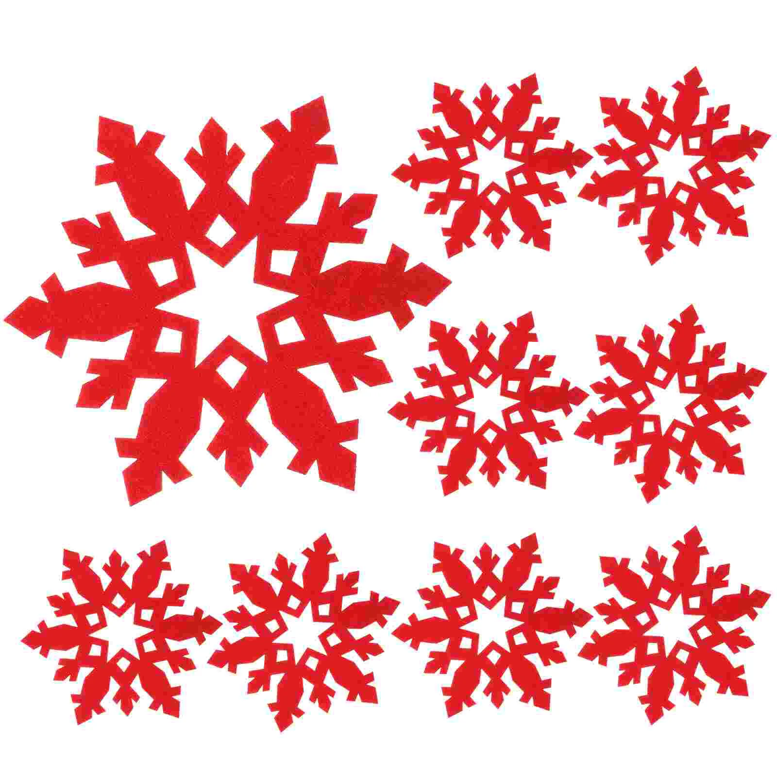 

12pcs Christmas Cup Mats Felt Snowflake Shape Household Coasters Cup Pads