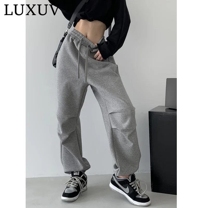 LUXUV Baggy Sweatpants Oversized Velvet Running Pants Women Loose Women'S Sports Pants Thick Trousers Joggers Streetwear Design