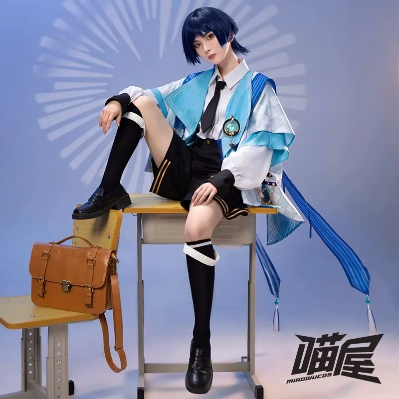 

COS-KiKi Genshin Impact Wanderer Game Suit Cosplay Costume Handsome Uniform Halloween Party Role Play Outfit Men Casual Clothing