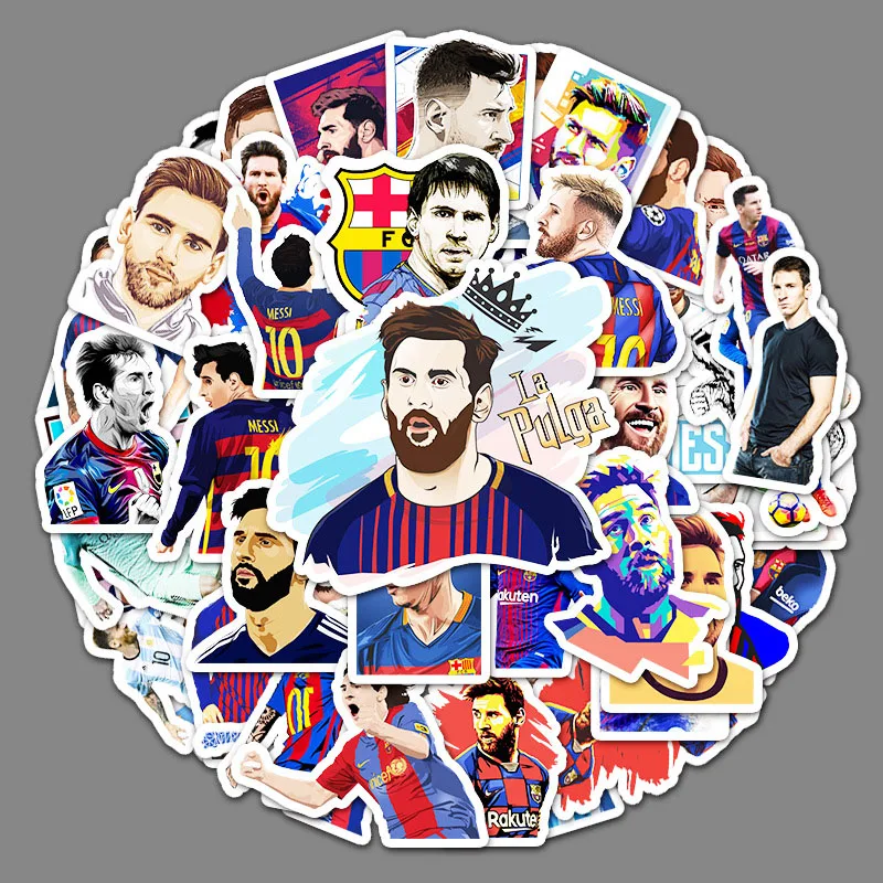 

Наклейки Детские, водостойкие, с изображением Лео Месси, футбола, звезды, граффити, для скейтборда, компьютера, ноутбука, 50 шт.