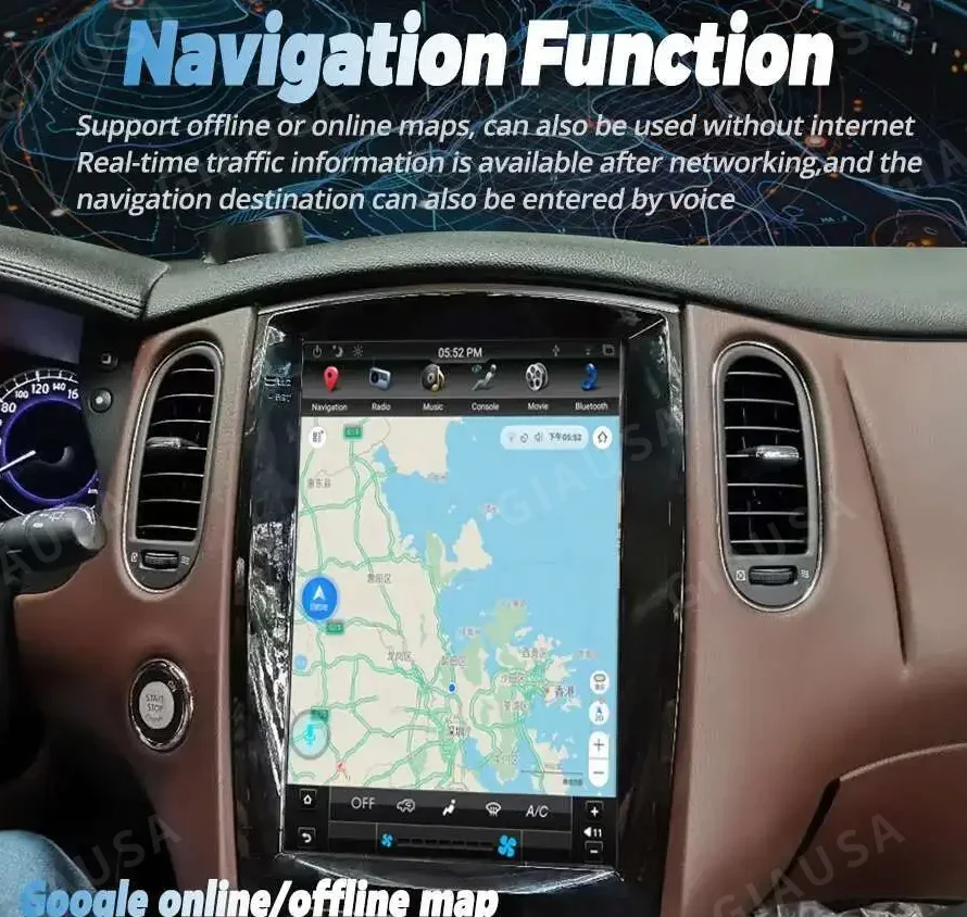 Фото Автомобильный радиоприемник 14,5 дюйма для Infiniti QX50 EX25 EX30D EX35 EX37 2008-2013, GPS-навигация, Carplay, Android 13, автомобильный мультимедийный видеоплеер №4