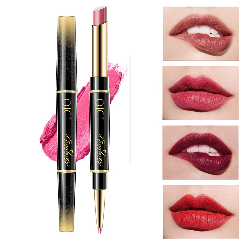 

2 IN 1 Lip Liner Waterproof Matte Lipstick Pencil Sexy Red Long Lasting Moisturizer Lipliner Nude Red Lipstick Lips Make Up