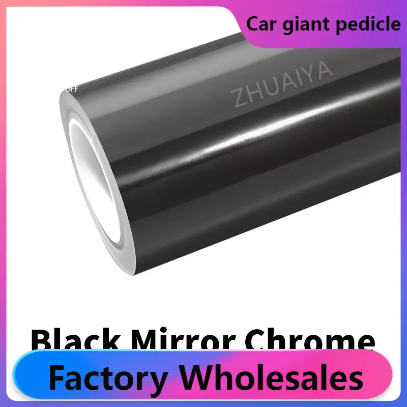 

Высококачественная зеркальная хромированная Черная Виниловая пленка для обертывания, яркая 1,52*18 м рулон, гарантия качества, покрывающая пленка voiture