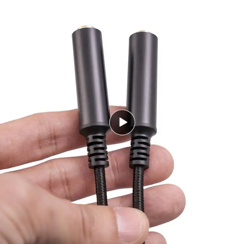 

Parallel Direct Connection Stereo Audio Cable Audio Cable 6.35 Mm Male To 2 6.35 Mm Female Aluminum Alloy Shell Black 30cm