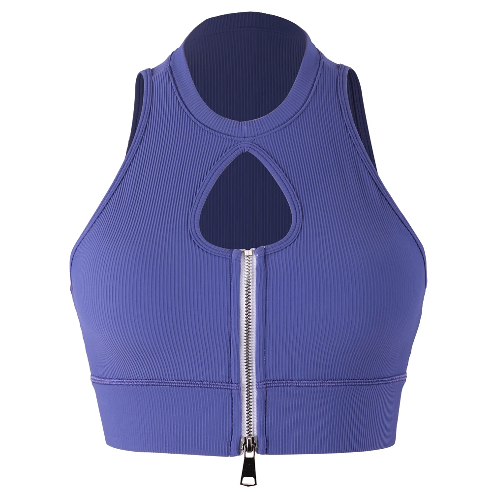 

High-elastic Zip Breathable Fitness Women Yoga Bra Sport Soft Thread Push Up Women's Tank Tops