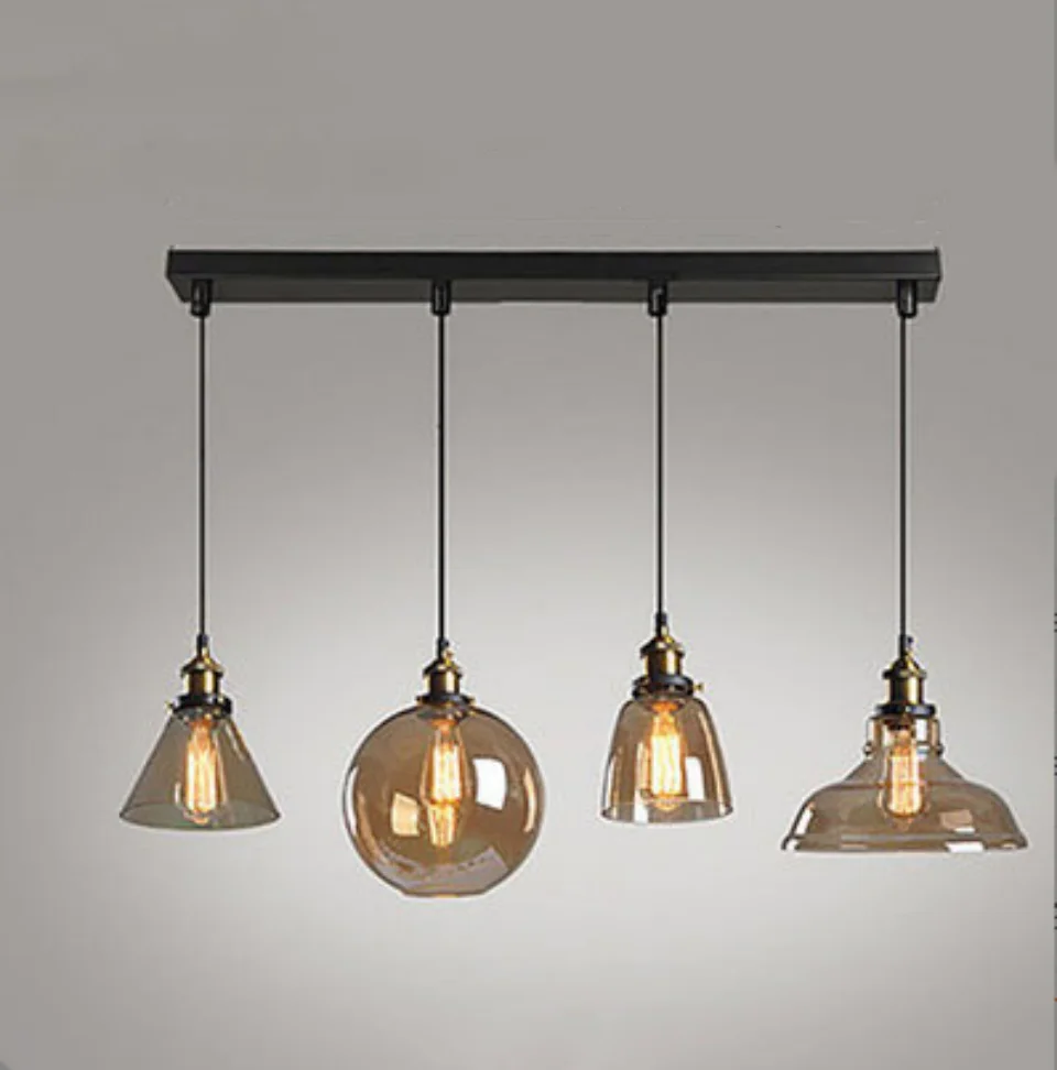 Скандинавская винтажная люстра из прозрачного стекла для столовой, кухни, бара, креативная индивидуальная гостиная, коммерческое освещение для кафе