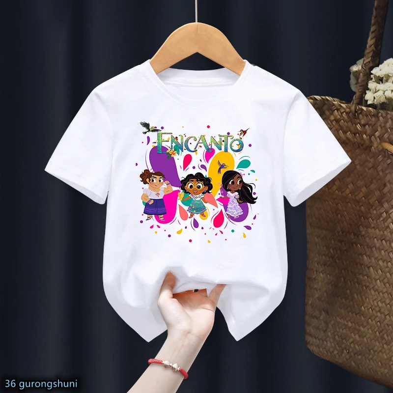 

T-Shirt For Girls Funny Encanto Cartoon Print Girls Clothes Fashion Harajuku Children'S Clothing Tshirt Summer Girls Clothes Top