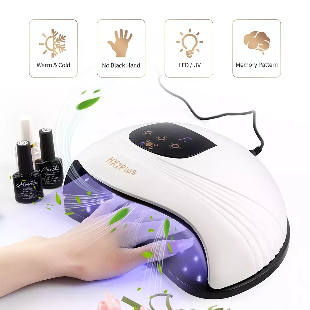 

2022NEW UV Nail Lamp Nails Dryer Warm/Cold Type Fan Manicure Pedicure Nail Gel Curing Varnish Fast Drying Nail Art