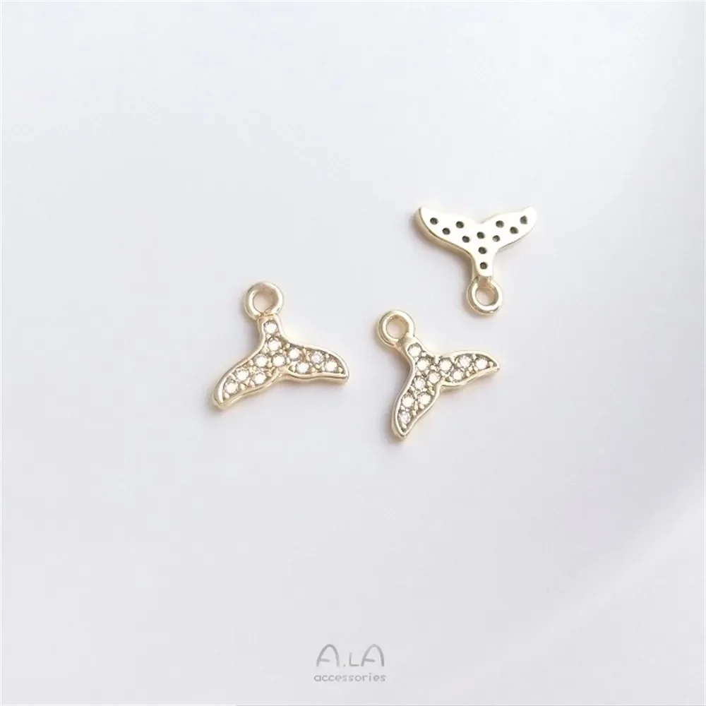 14-каратное позолоченное кулон с микроинкрустацией цирконом серия морской жизни