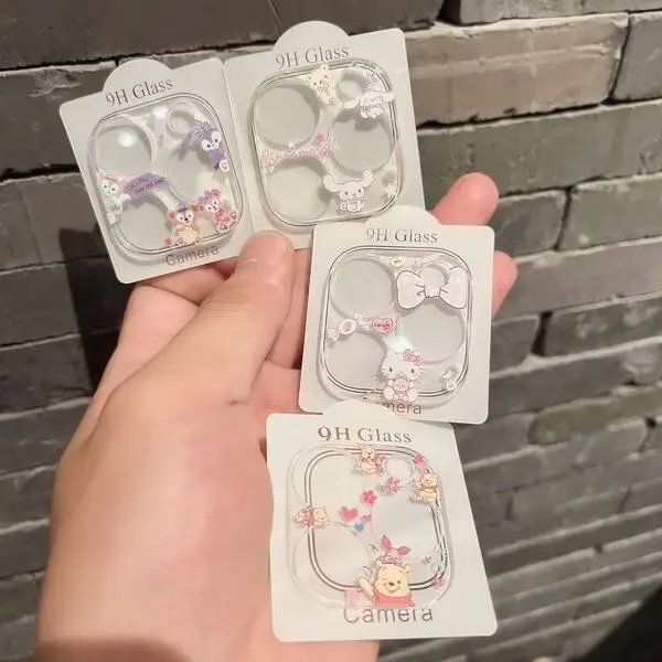 

Cartoon Sanrio Melody Protective Glass Film Tempered Glass For iPhone 13 12 14Pro Max Back Cover Camera Lens Screen Protector