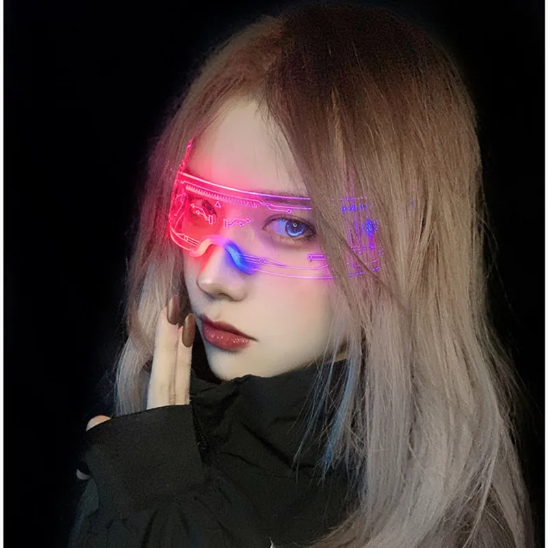 

LED Luminous Sunglasses Vintage Punk Goggles for Men and Women Fashion Party Christmas Colorful Lighted Glasses Sunglasses