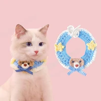 pet knittd woolen neckwear bandana for cats and small dogs cute handmade bear fish rabbit pattern for crochet apron bichon