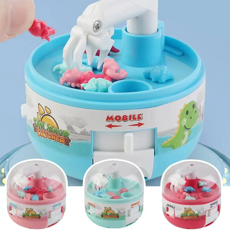 

Mini Claw Machine Capsule Toys 8 Tiny Stuff Dinosaur Gashapon Grabber Catch Mini Dino Figures Game Stress Relief Halloween Toys