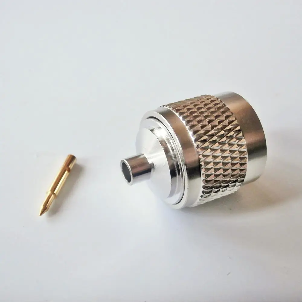 

RF Connector Coax N Male Plug Solder For Semi Rigid.141" RG402 Cable Brass Straight Coaxial RF Adapters