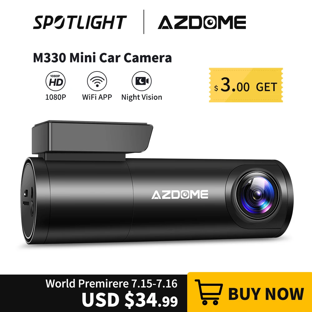 AZDOME Автомобильная камера Голосовое управление Скрытый Автомобильный