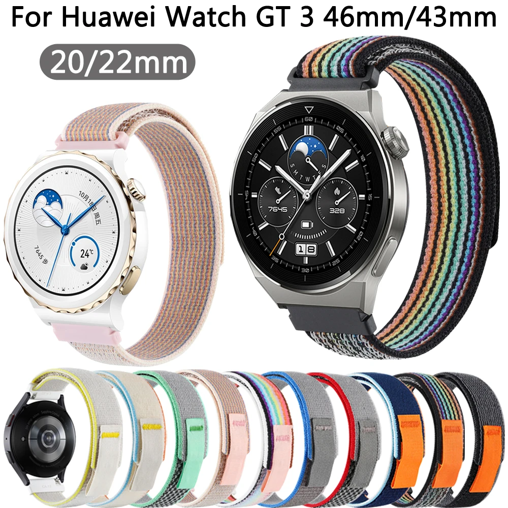 

Ремешок нейлоновый для наручных часов HUAWEI Watch GT3 GT2 Pro 42 мм 46 мм 43 мм 20 22 мм