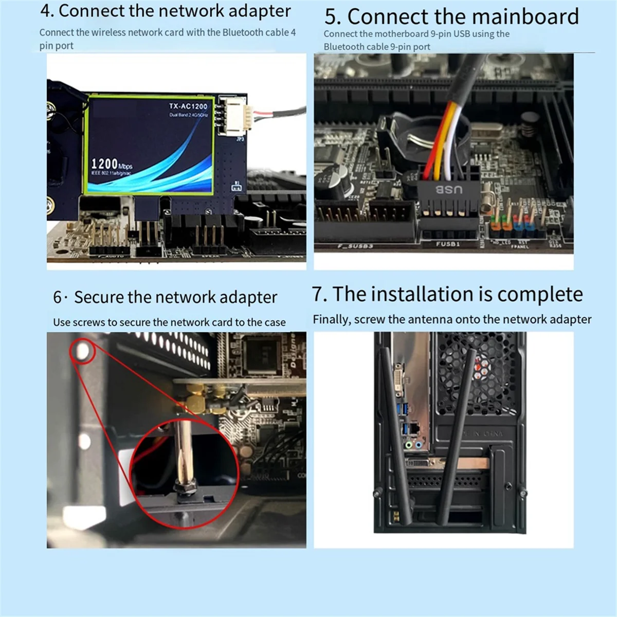 QCNFA765 WiFi6E WiFi-карта Беспроводной адаптер PCIE 5970M Трехдиапазонный 2 4G/5G/6G BT5.2 802.11AX 10DB