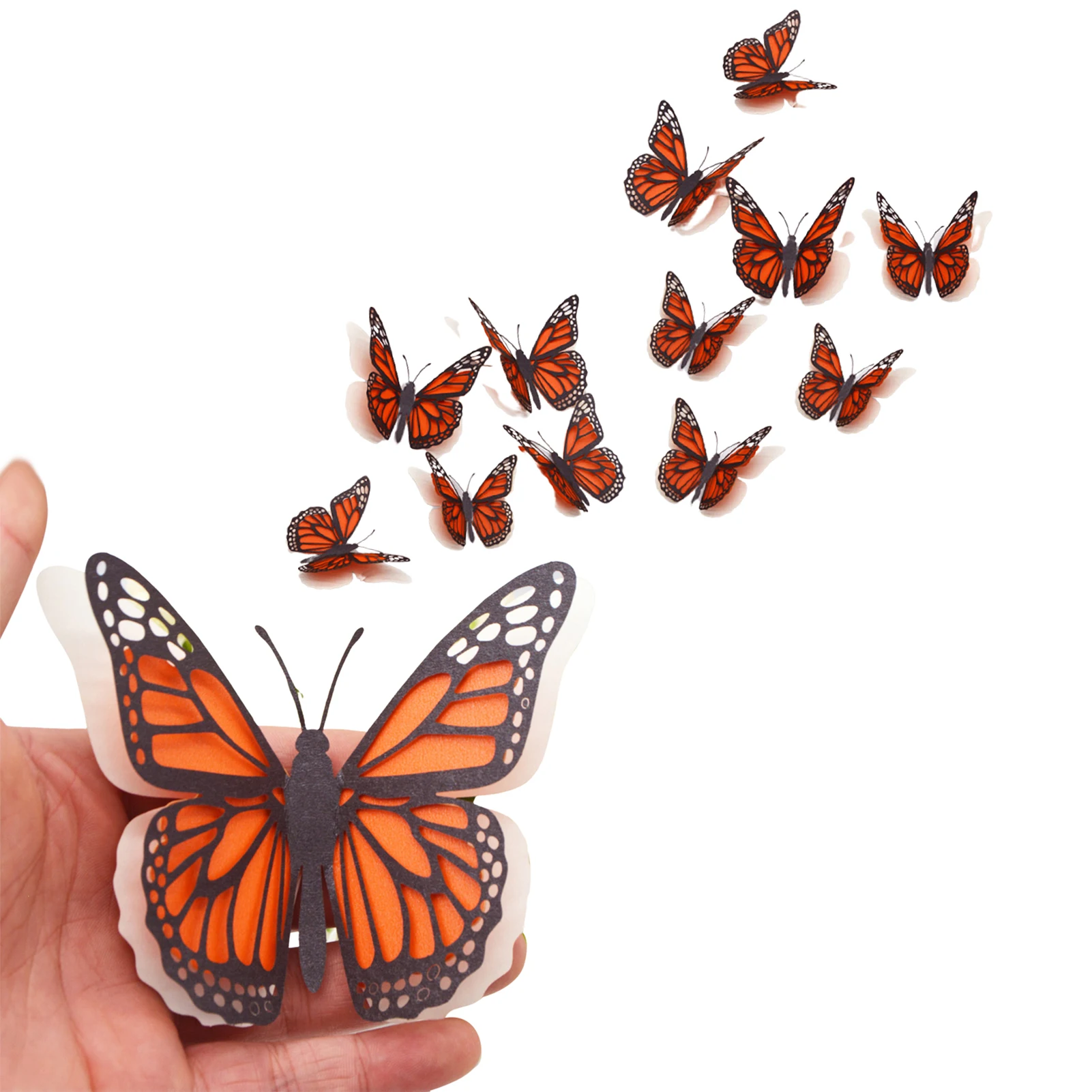 

3D Butterfly Wall Decor 3 Sizes Mural Decals Removable Butterfly Sticker Decor For Birthday Party Girls Kids Room