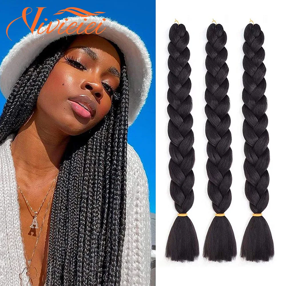 

VIVIEIEI Jumbo Braids Hair Extensions 41 Inch Super Long Synthetic Hair Box Braids African Braiding Hair for Women 165g/pack