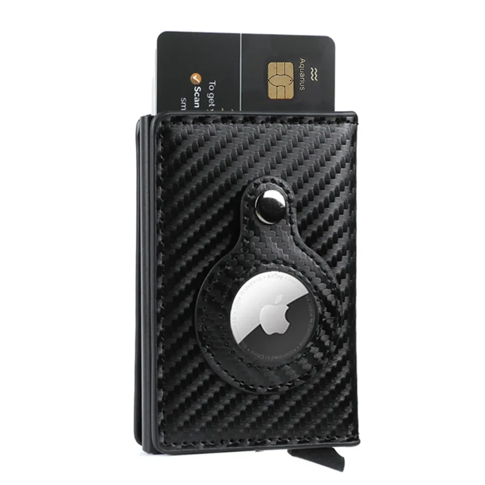 Men's New Carbon Fiber For Apple Airtag Wallet Business ID Credit Card Holder Rfid Slim Anti Protect Slide Wallet Dropshipping