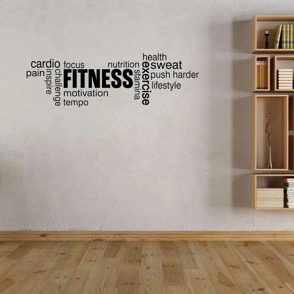 

1PC DIY Vinyl Peel and Stick Fitness Gym Workout Wall Decals Wallpaper Wall Sticker
