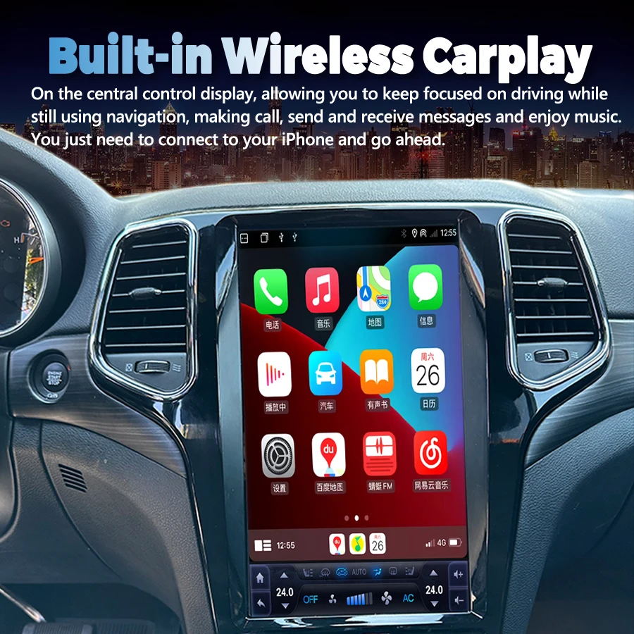 13 6-дюймовый экран Tesla Android Radio 2din для Jeep Grand Cherokee 2014-2020 GPS Carplay автомобильный