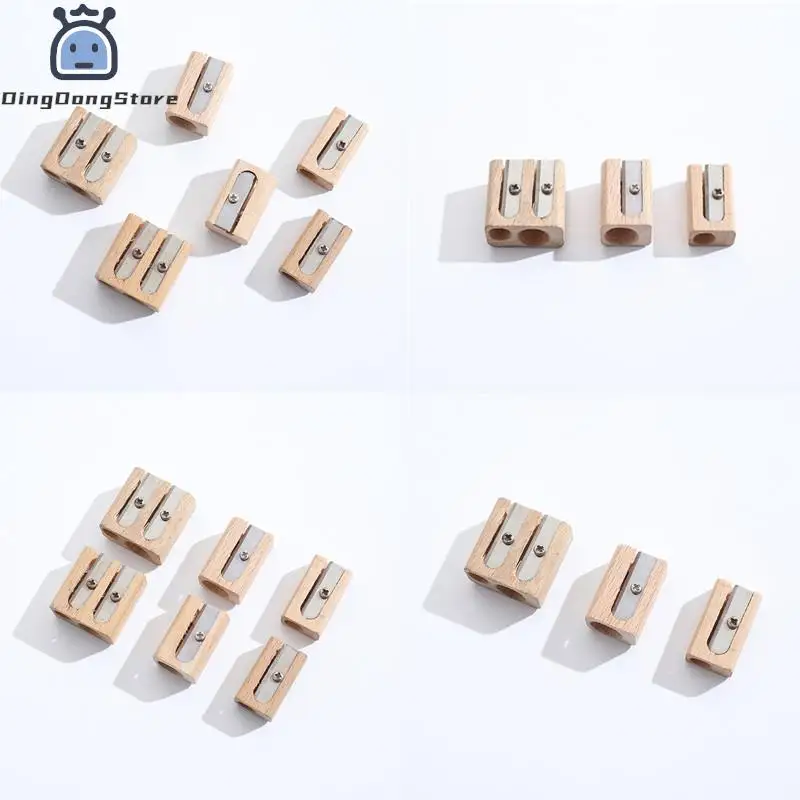 

1Pc Wooden Double Hole Sharpener Handheld Color Pencils Sharpeners For Diameter 8mm And 11mm