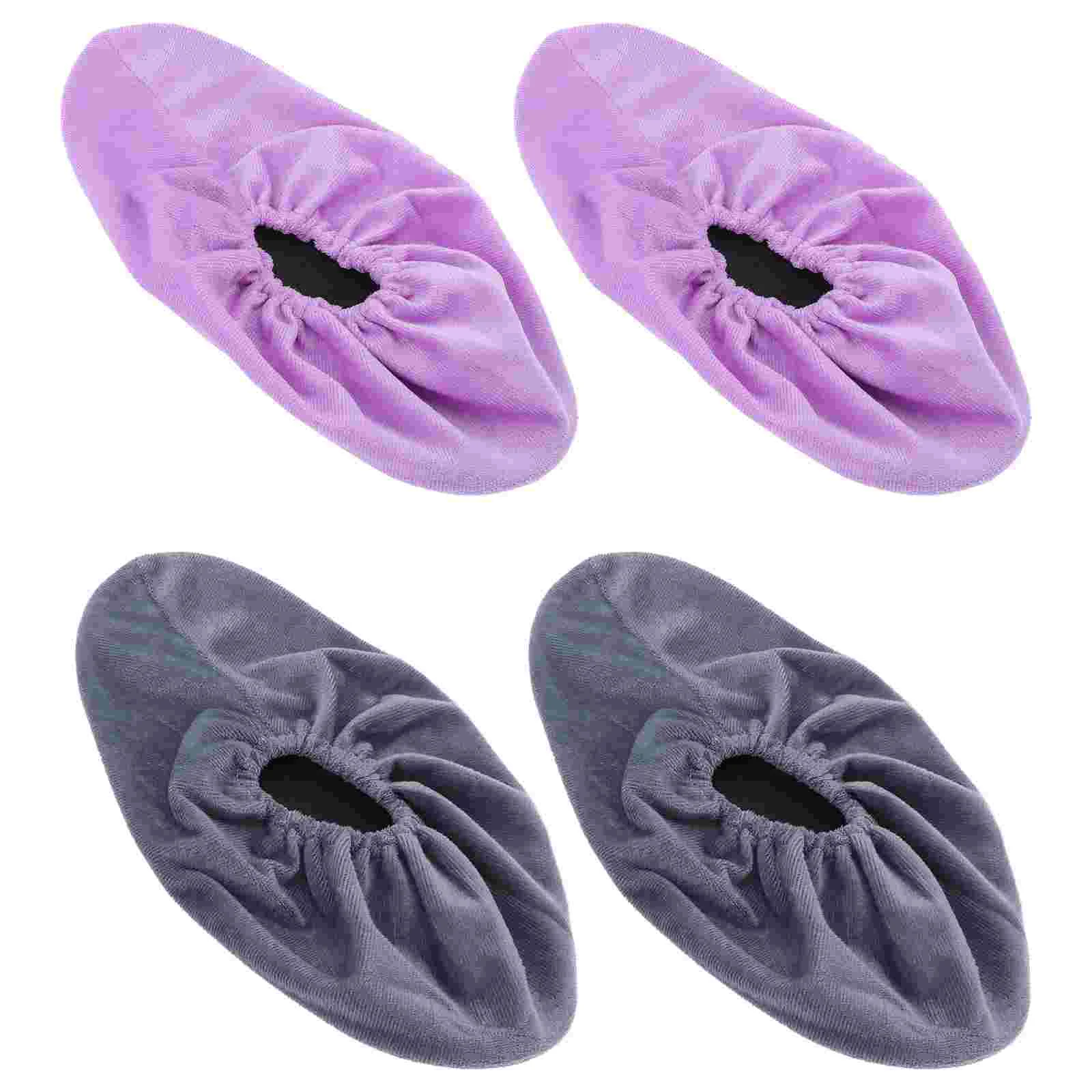 

2 Pairs Fleece Shoe Covers Kids Track Shoes Sports Protector Household Bowling Flannel Outdoor Holster Child