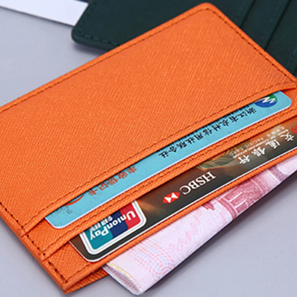 

Portable PU Leather Thin Credit ID Card Bank Card Slim Card Holder Business Wallet Coin Pouch Case Bag