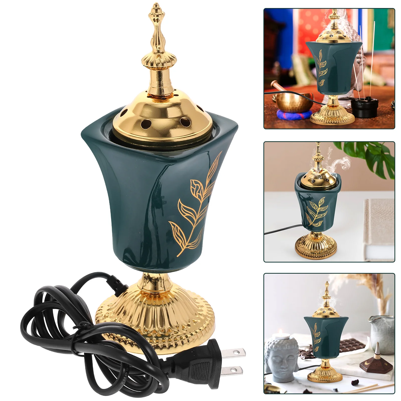 

Plug-in Burner Portable Retro Vintage Aroma Electric Censer Holder Decorative Ornaments Stove Bakhoor