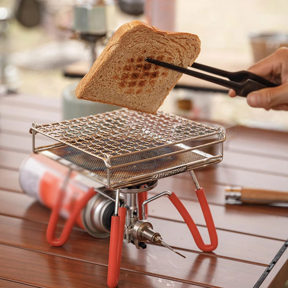 

CAMPINGMOON Portable StoveTop Grill Net Mini Furnace Grill Rack Barbecue Toast Baking Holder Heating Bracket Outdoor BBQ Cooking