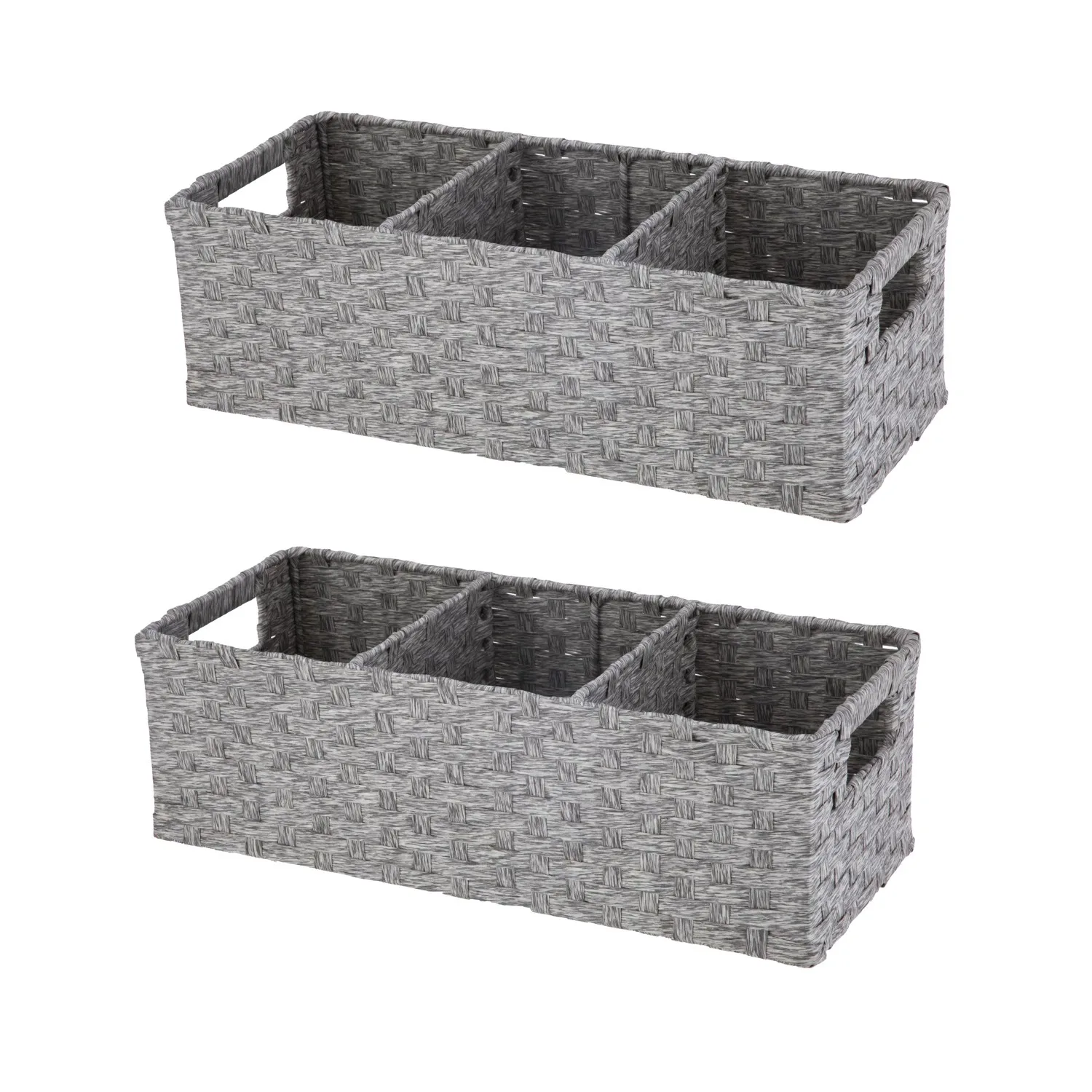 

3-Compartment Storage Basket Set with Handles Storage Baskets Home Organization and Storage Desktop Tools Stationery Storage