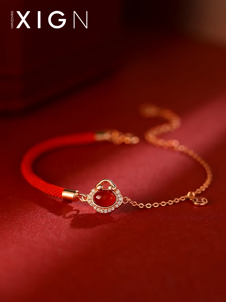 Браслет Xign из агата Lucky Lock стерлинговое серебро 925 пробы год судьбы 2025 змея