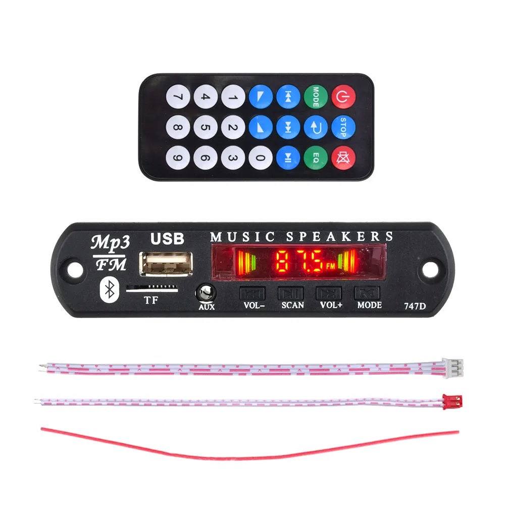 9V 12V MP3 WMA Decoder Board Audio Module USB TF Radio Bluetooth 5.0 Wireless Music Car MP3 Player with Remote Control Module