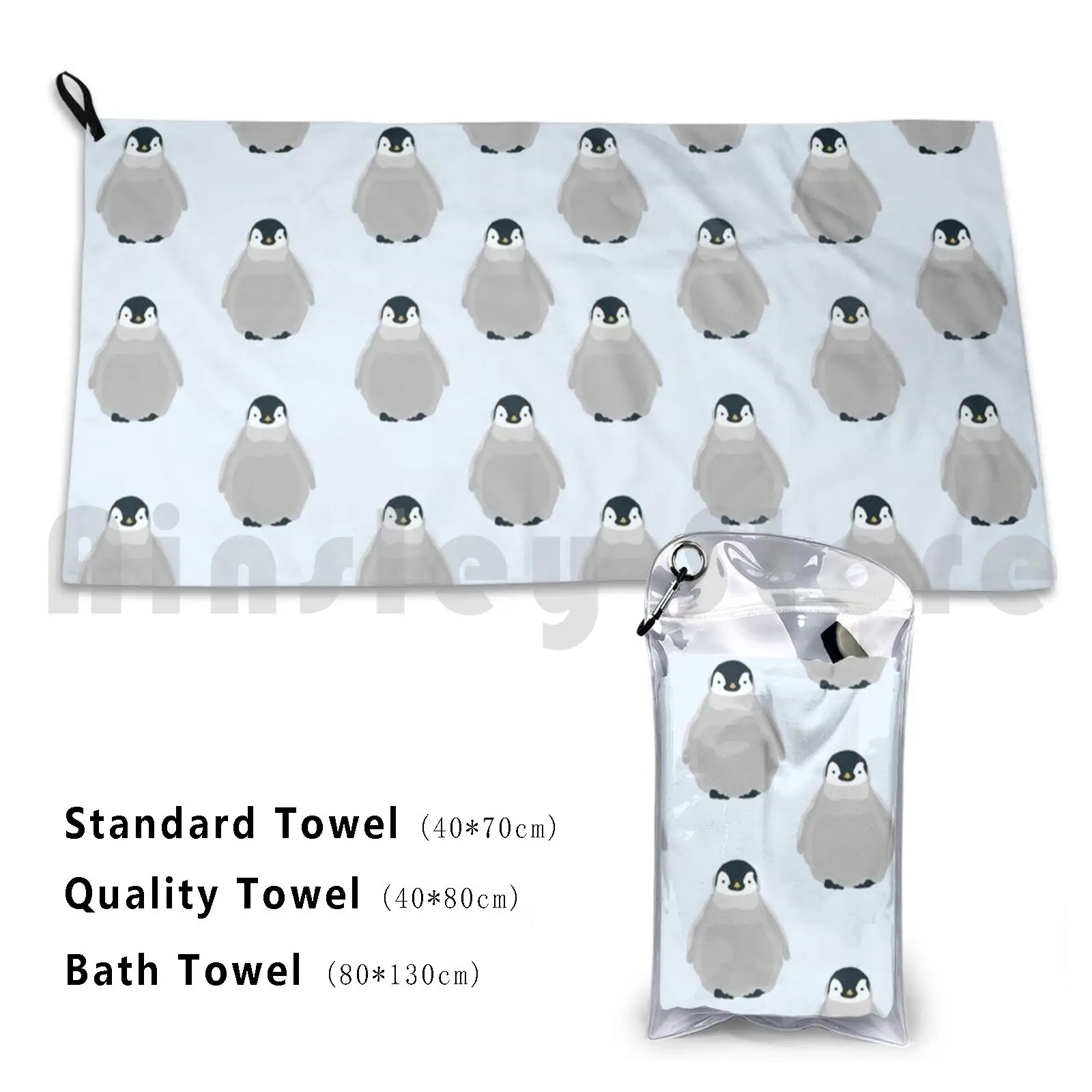 Bath Towel Penguin March Of The Penguins Chicks Nature Birds Ice Snow Blue