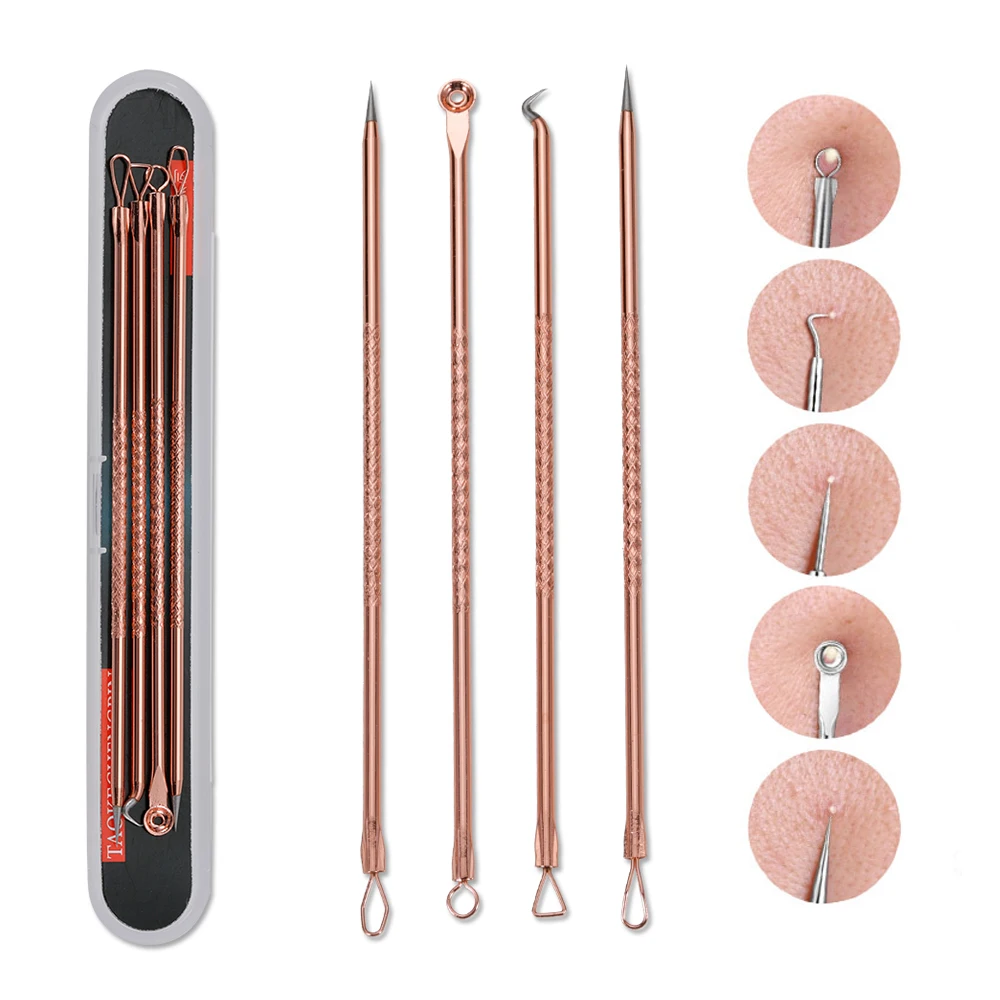 

4pcs/set Blackhead Comedo Removal Acne Black Dots Cleaner Needles Acne Treatment Pore Cleanser Skin Care Women Beauty Tools