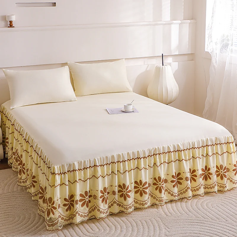 French sle Lace Bed Skirt Bedspread Single Princess Sle .2 M.5 M .8 X2x2.2 for Four Seasons